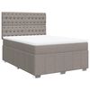 vidaXL Cama box spring con colch&oacute;n tela gris taupe 140x200 cm