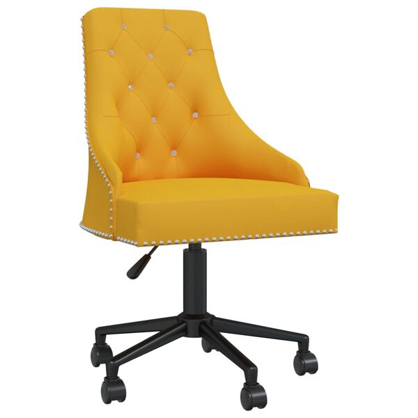 vidaXL Silla de comedor giratoria de terciopelo amarillo