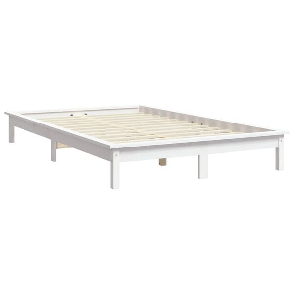 vidaXL Estructura de cama de madera maciza de pino blanco 200x200 cm