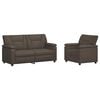 vidaXL Juego de Sof&aacute; 2 pcs Gris Cuero sint&eacute;tico
