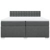 vidaXL Cama box spring con colch&oacute;n tela gris oscuro 200x200 cm