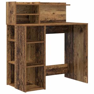 vidaXL Escritorio Madera envejecida Madera de ingenier&iacute;a