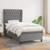 vidaXL Cama box spring con colch&oacute;n tela gris oscuro 90x200 cm