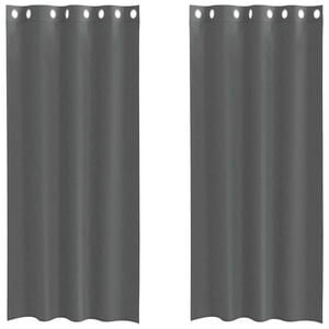 vidaXL Cortinas de gasa con ojales 2 uds gris oscuro 140x245 cm