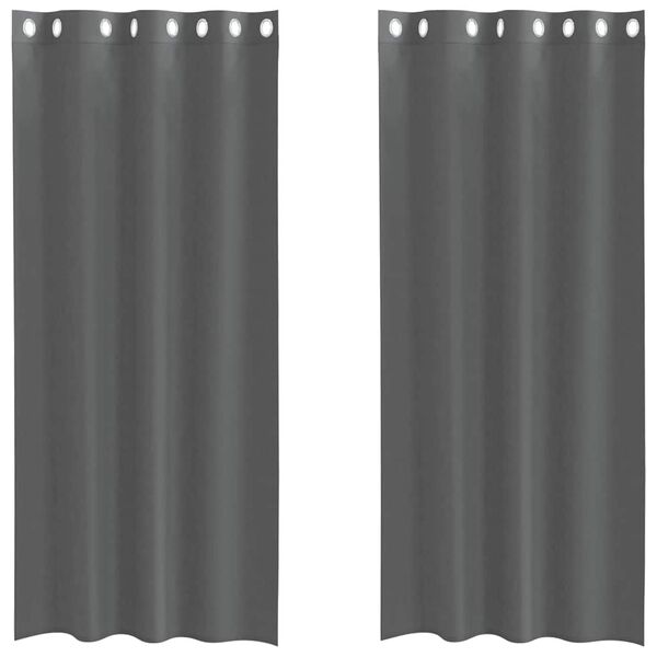 vidaXL Cortinas de gasa con ojales 2 uds gris oscuro 140x245 cm