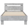 vidaXL Cama con cabecero madera de ingeniería gris hormigón 75x190 cm