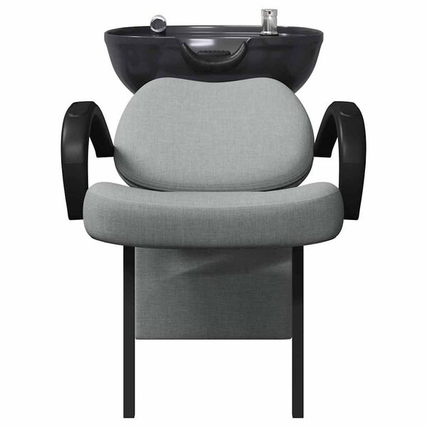 vidaXL Silla de Shampoo Gris Claro y Negro 63 x 141 x 92 cm tela