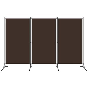 vidaXL Biombo divisor de 3 paneles marr&oacute;n 260x180 cm