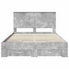 vidaXL Estructura de cama con cabecera Gris Concreto 140 x 190 cm