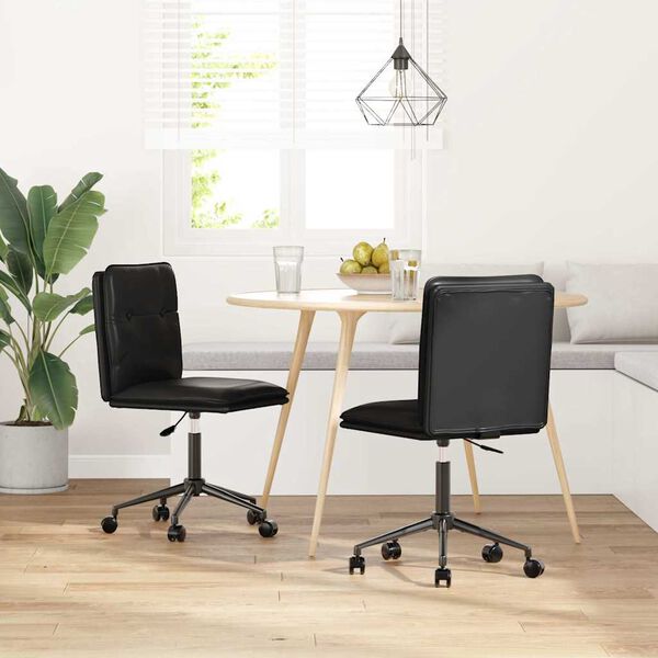 vidaXL Sillas de comedor 2 unidades cuero sint&eacute;tico negro