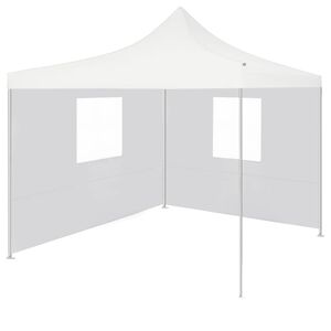 vidaXL Carpa plegable profesional con 2 paredes acero blanco 3x3 m