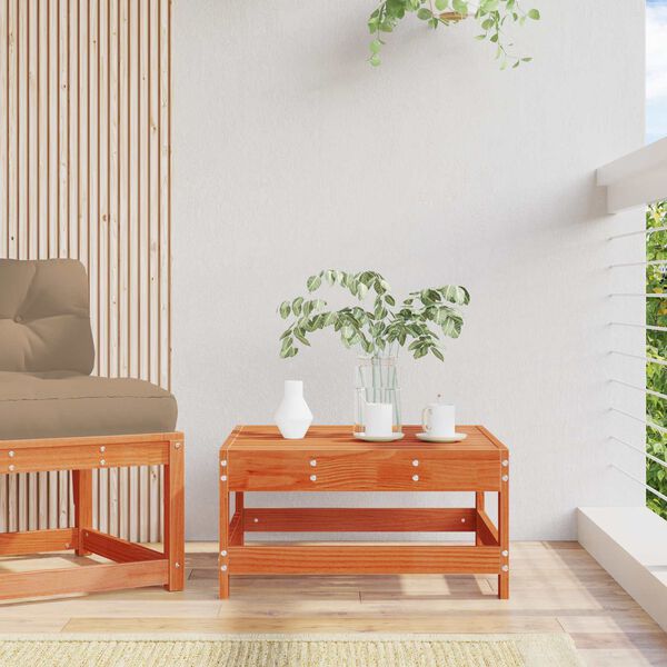 vidaXL Reposapi&eacute;s de Jard&iacute;n Pino macizo Marr&oacute;n Cera 62 x 62 x 32 cm