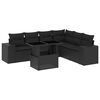 vidaXL Set de sof&aacute;s de jard&iacute;n 7 pzas con cojines rat&aacute;n sint&eacute;tico negro