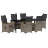 vidaXL Conjunto de Comedor de Jard&iacute;n 7 uds. Gris rat&aacute;n sint&eacute;tico