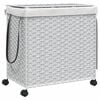 vidaXL Cesto para ropa sucia con ruedas rat&aacute;n blanco 60x35x60,5 cm