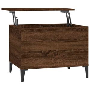 vidaXL Mesa de centro madera contrachapada roble marr&oacute;n 60x44,5x45 cm