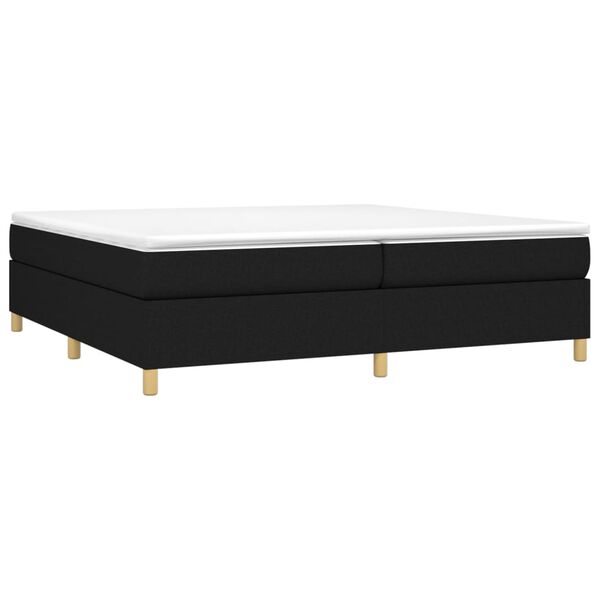 vidaXL Cama box spring con colch&oacute;n tela negro 200x200 cm