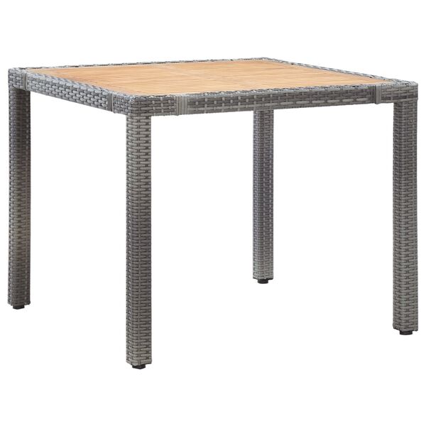 vidaXL Set de comedor para jardín 5 pzas cojines ratán sintético gris