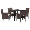 vidaXL Conjunto de Comedor de Jard&iacute;n 5 uds. Marr&oacute;n rat&aacute;n sint&eacute;tico