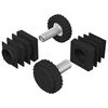 vidaXL Niveladores para Muebles Ajustable 2 uds. Negro M6 PP