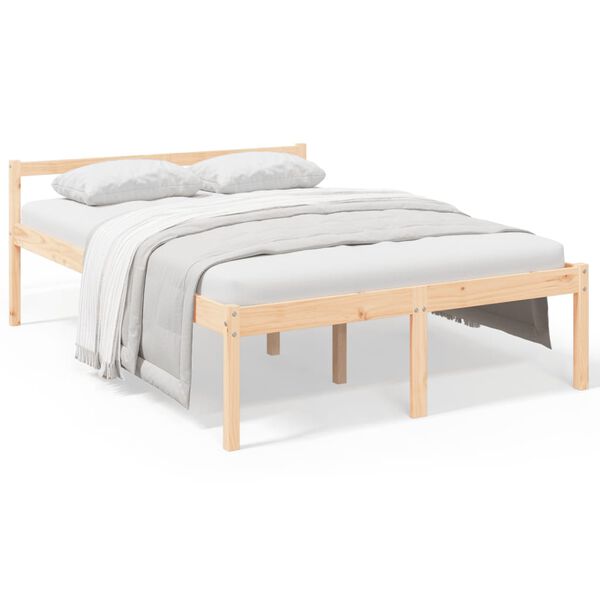 vidaXL Cama senior sin colchón madera maciza de pino 120x200 cm