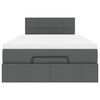 vidaXL Cama otomana con colch&oacute;n gris oscuro 120x200 cm tela
