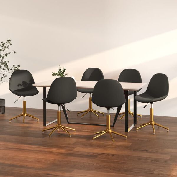 vidaXL Sillas de comedor giratorias 6 unidades terciopelo gris oscuro