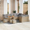 vidaXL Conjunto de sof&aacute; de jard&iacute;n con coj&iacute;n 12 pcs beige y gris claro