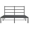 vidaXL Estructura cama sin colch&oacute;n con cabecero metal negro 140x200 cm