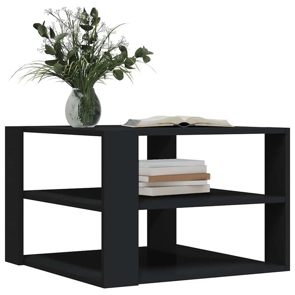 vidaXL Mesa de centro madera de ingeniería negro 58x58x40 cm