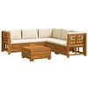 vidaXL 6 uds. Conjunto de sof&aacute;s de exterior Madera de Acacia S&oacute;lida