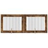 vidaXL Puerta de perro con soportes 2 pcs Roble Ahumado 100 x 80 cm