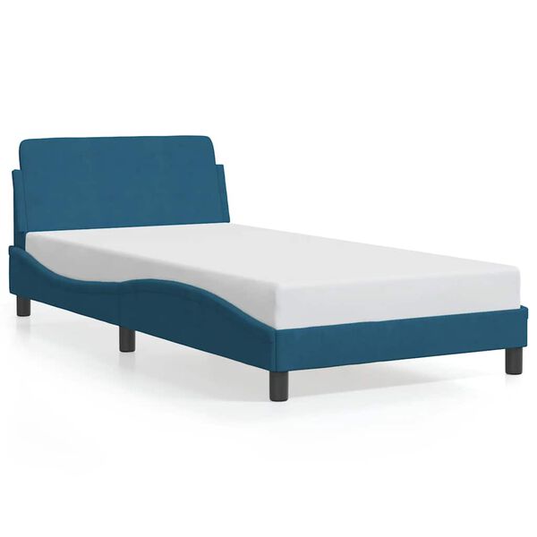 vidaXL Estructura de cama con cabecero Dover terciopelo azul 100x200 cm