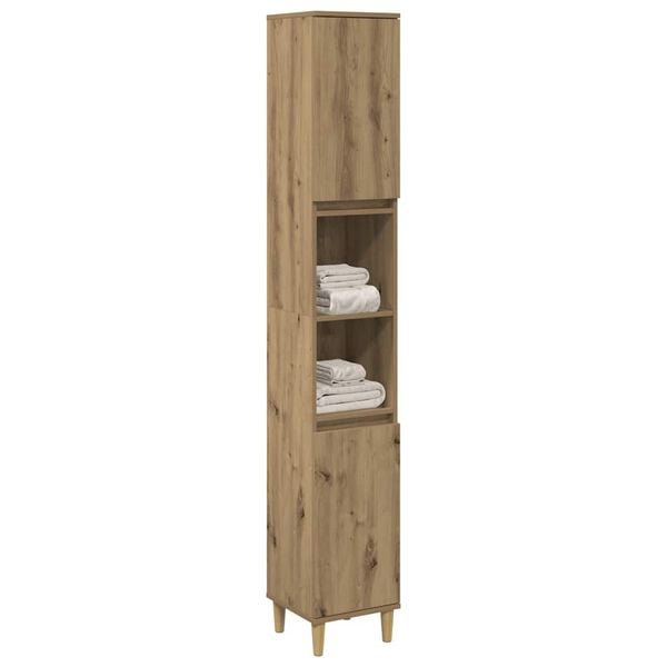 vidaXL Armario de baño madera contrachapada roble artisan 30x30x190 cm