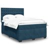 vidaXL Cama box spring con colch&oacute;n terciopelo azul 140x190 cm