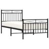 vidaXL Estructura cama sin colchón con estribo metal negro 90x200 cm