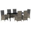 vidaXL Conjunto de Comedor de Jard&iacute;n 7 uds. Gris rat&aacute;n sint&eacute;tico