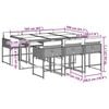 vidaXL Set comedor jard&iacute;n 7 pzas y cojines rat&aacute;n sint&eacute;tico gris