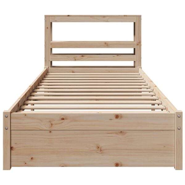 vidaXL Estructura de cama con cabecero madera maciza pino 90x190 cm