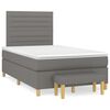 vidaXL Cama box spring con colch&oacute;n tela gris oscuro 120x190 cm