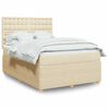 vidaXL Cama box spring con colch&oacute;n tela color crema 140x200 cm