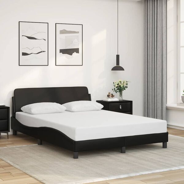 vidaXL Estructura de cama Dover cuero sint&eacute;tico negro 120x200 cm