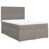 vidaXL Cama box spring con colch&oacute;n tela gris taupe 140x200 cm
