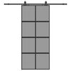 vidaXL Puerta corredera con herrajes negro 90x205 cm vidrio templado