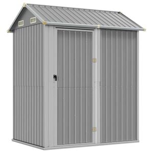vidaXL Caseta de jard&iacute;n gris claro 192x152,5x237 cm acero galvanizado