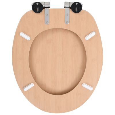 vidaXL Asiento inodoro WC con tapa de cierre suave MDF diseño bambú