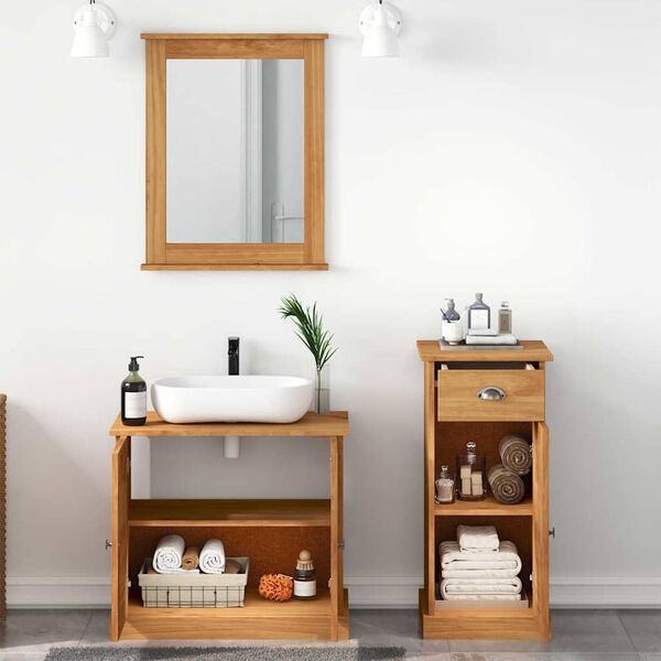 vidaXL Juego de muebles de ba&ntilde;o con caj&oacute;n VIGO 3 pcs Marr&oacute;n miel
