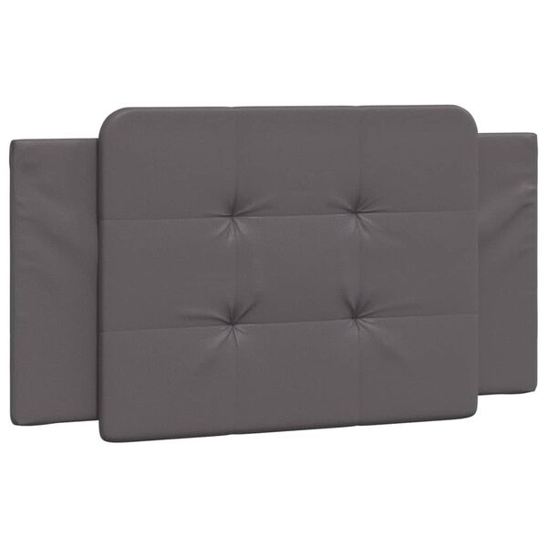 vidaXL Cabecero de cama acolchado Zadar cuero sint&eacute;tico gris 100 cm