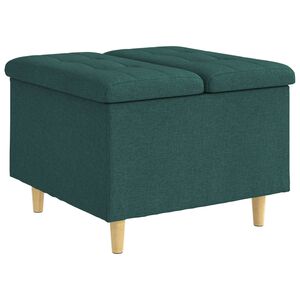 vidaXL Otomano de almacenamiento Verde oscuro 60 x 60 x 45 cm tela