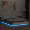 vidaXL Estructura de cama con LED madera ingenier&iacute;a blanco 140x190 cm